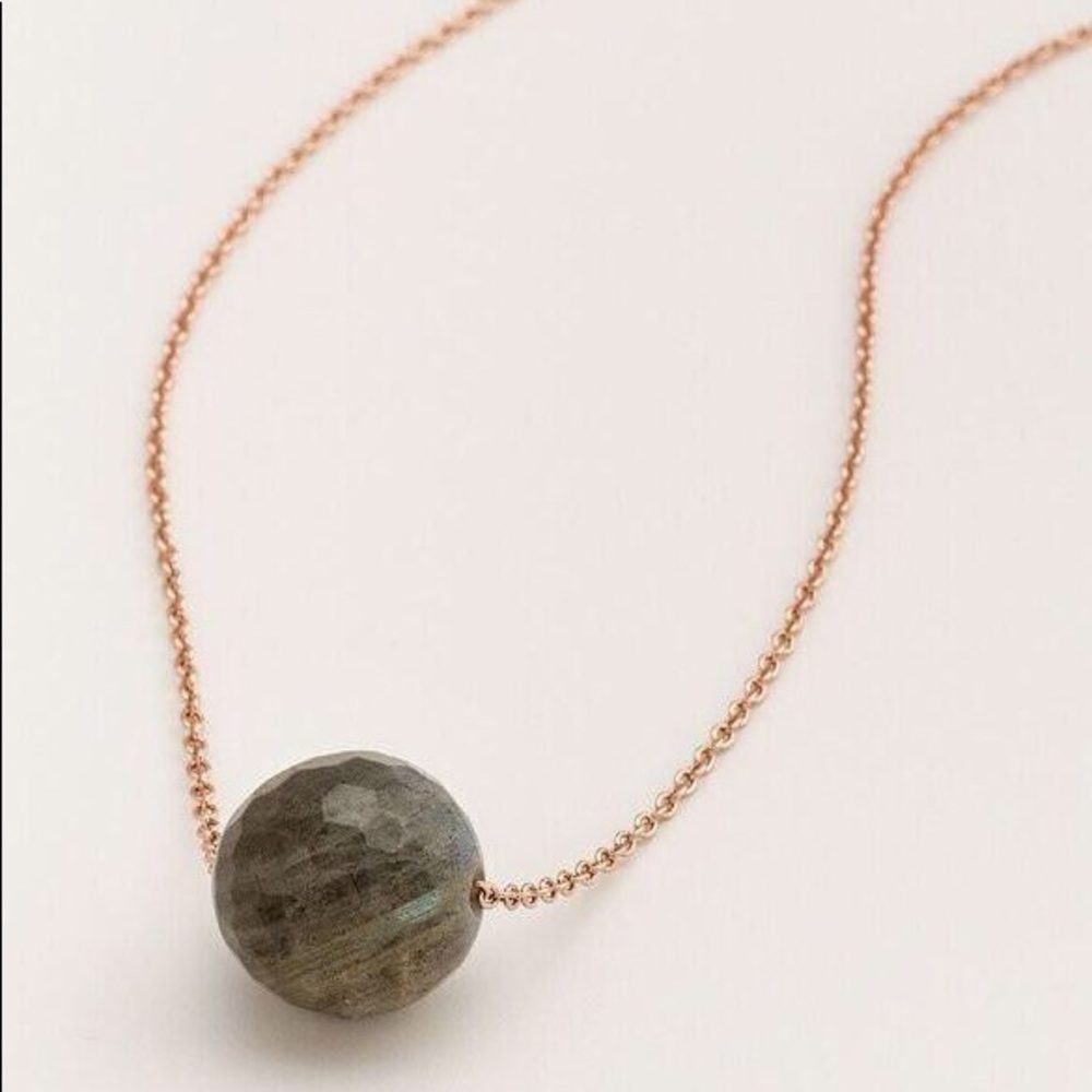 NWT! gorjana Labradorite Power Gemstone Adj. Bead Necklace